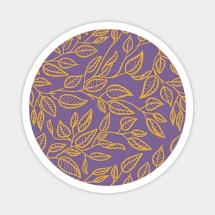 Minimalist Leaf Line Art Illustration as a Seamless Surface Pattern Design Magnet